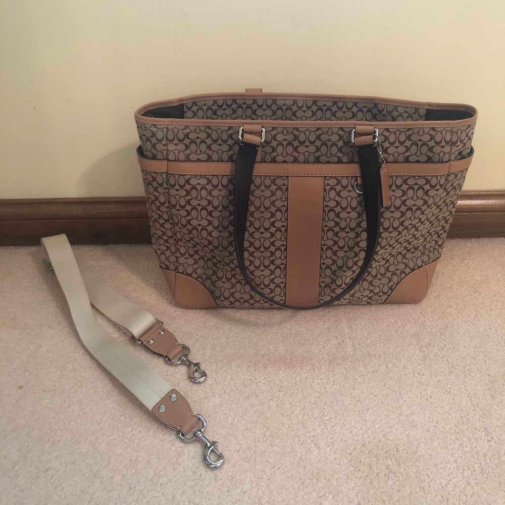 Coach tote bag/diaper bag - tan